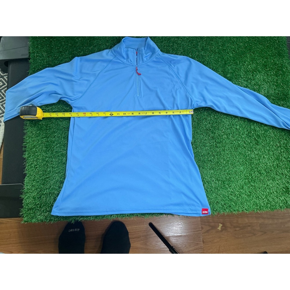 Gill UV Tec Womens Light Blue Quarter Zip Long Sleeve Performance Top Size 14